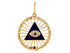14K Solid Gold Pave Diamond & Lapis Evil Eye Pendant, (14K-DP-021)